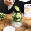 Storage Bottles Pickle Juice Separator Jar Leak-proof Container With Airtight Lids&Forks Multi-purpose For Olive Jalapenos