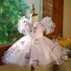 Abiti di battesimo 2023 Nuovi bambini Flower Abito da sposa Design Bow Design Fairy Princess Birthday Abbigliamento per feste Battista Q240507