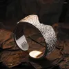 Clusterringe S925 Sterling Silber für Frauen Männer Mode unregelmäßige Zinnfolie Textur Eröffnung V-förmiger Punkschmuck Weihnachtsgeschenk