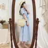 Вечеринка карманные летние платья девочки Boho Женская винтажная коротка с короткими рукава