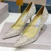 JC Jimmynessity Choo Wedding doit commuter avec Baotou New Shoes High Density Czech Diamonds généreux et Blogger de mode Star W48G