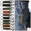 Rague de porte clés en plein air camping carabiner militaire paracord corde corde de camping kit de survie d'urgence outils outils d'ouvre-bouteille d'urgence