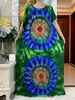 Abaya eid klänning med stor halsduk afrikanska sommar kvinnor kort ärm dashiki dresign tryckt blommig lös islam bomullskläder 240426