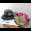 Basker män denim tyg bomull hink hattar 4 färger unisex sunbonnet cap kvinnor sommar hatt utomhus fiskare