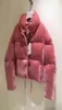 Offre spéciale 2019 Fashion Femmes Down Jacket Pink Velor Fabric Winter M Brand Stand Collar Femmes Habillons Coat3565075