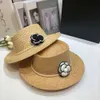 Fashion Straw Hat Men Women Bucket Hat Designer Fisherman Hats Fitted Summer Travel Beach Sunhat Ladies Trend Sun Protection Large Eaves Cap