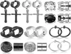 10 Paar nicht perforierte magnetische Stollen Edelstahlkreuz baumelnden Ohrringen Clip auf CZ Magnetenohrringen für Männer Frauen130565517050