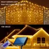 Solar Street Garland huis kerstlampen tuindecoraties ornamenten outdoor led frestoon ijs gordijnlichten hangen 0.8m 240423