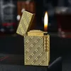 New Classic Metal Voice Grinding Wheel Open Flame Lighter Iatable Butane Advertising Lighter