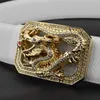 Gordels Slide Buckle Luxurymerk China Dragon Designer Belts Men Hoge kwaliteit 3,8 cm vol graanleren mode -jeans ceinture Homme Y240507