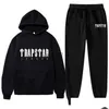 Kleidungssets Kinder Tracksuit Trend Kapuze 2 Stück Set Hoodie Sweatshirt Jogginghosen Sportwear Jogging Outfit Trapstar Boy 221028 Drop Otovx