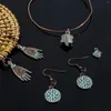 Colliers pendants Doreenbeads 20pcs Copper Bohemian Patine Cross Palm Vintage antique Charmes en métal bricolage Boucles d'oreilles Collier