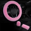 Steering Wheel Covers Car Cover Super Thick Short Plush Soft Warm Universal Protective Black Pink Women Man Automotive Interior