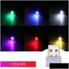 Decoratieve lichten Nieuwe auto -lamp Mini USB LED Interior Atmosphere noodverlichting PC Colorf lamp Accessoires Drop levering Automobil Otvzn