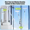 2 in 1 Window Cleaning Brush with 3 Cloth Squeegee 115145CM Long Pole for Home Mirror Glass Wiper 240508