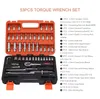 53pcs Ratchet Auto Repair Mechanic Wrench Set Kit Auto Repair Tools Car Ratchet Wrench Spanner Tool Kit Set Box