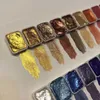 Nagelgel Chinesisches traditionelles Gemälde Gold und Silberpulver Festverpackung DIY NAGE DROBE BLOUE BLUMKARTE Q240507