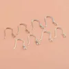 Stud 5 paren S925 Pure Silver Semi-afgewerkte oorhaak sieraden Accessoires Handgemaakte DIY Materiaalring Q240507