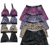 Leopard Print Женские шорты Sling Sling Shorts Suits Designer Bikinis Sports Bra 2pcs Sets Fashion Sexy Yoga Wear3708393