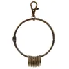 Keecheins Chiave vintage Anelli in bronzo Organizzatore ad anello a cerchio rotondo con chiusura di aragosta per più accessori chiavi