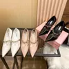 Designer damesleer slingback jurk schoenen modieuze hoge hakken midden hakken sandalen minimalistische enkelband kitten hakken avond feestschoenen