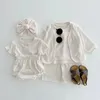 Summer Baby Short Short Case Set da bambino in cotone Piajamas traspirante 2 pezzi SUD SHEATS Shorts Shorts Outfit 240430