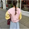 Blouses pour femmes vintage mignonnes crop tops femmes 2024 élégant en manteaux chemises de chemise rose