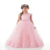 Abiti da battesimo Flower Girl Dress Adesivo in pizzo Sacrificio Battista Bride Birthday Ball Ball Attico Evento Q240507