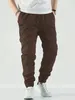 Cross border Mens Workwear Pants Solid Color Slim Fit Tight Leggings Casual European Size 240430