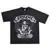 Europejski i amerykański heavy metalowy rock ekstremalny zespół umyty i zużyta koszulka z krótkim rękawem luźne czysty bawełniany unisex punk tee Y2K 364 8331