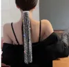 Haarklammern Glanz voller Strasshaarpin Frau Langes Quasten Kristall Haarzubehör Hochzeit Bankett Schmuck Kopfschmuck Ponytail Hol1202448