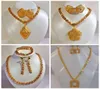 24K Gold Color Dubai Nigeria France Flower Earringbig Phoenix Tail Necklacet Jewelry Set Women Wedding Gift4254271
