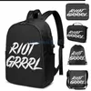 Mochila Funny Graphic Print Riot Grrrl (2) USB Charge Men Bags Escola Mulheres Bolsa Viagem Laptop