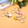 Keychains 2sts Love Heart Brick Nyckelring för par Friendship Birthday Jewelry Gift