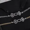 Designer Marchio Necklace Doppia lettere ritaglio Simmetrico Set di cristallo Rhinestone Necklace Collana da donna Collana Ottimo Gioielli in ottone