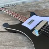 Guitare Electric Bass Guitar Black 4 cordes, pont réglable de mise à niveau disponible, pickguard blanc, quincaillerie chromée, manche en palissandre