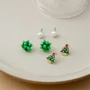 Boucles d'oreilles en peluche à la mode du père Noël à la piste de Noël perle pour les femmes filles de Noël