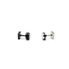 Stud Earrings Alisouy 2 Pieces Small Cute Rhombus Square Color Black Titanium Steel Men Women Ear Studs Simple Classic
