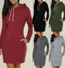 2019 Automne Winter Nouveau arrivée Sweatshirts à capuche de mode Long pour les femmes Verser les plus chauds Vêtements de robe décontractés avec des poches longues 1610850