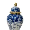 Бутылки для хранения синие и белые фарфоровые банка орнамент дисплей столик центральный элемент коллекция керамическая ваза для настольной спальни офис