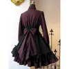 Sıradan Elbiseler Sonbahar Ortaçağ Vintage Gotik Yay Noel Elbisesi Zarif Rönesans Steampunk Kadın Vestido De Festa Gömlek Kadınlar