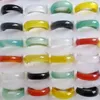 Cluster anneaux 10pcs Agates en verre rouge vert noir