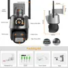 9MP Three Lens WIFI IP Camera 4K HD Dual Screen PTZ Camera Auto Tracking Security CCTV Camera 4MP P2P Video Surveillance iCSee 240422