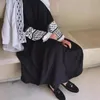 Vêtements ethniques Fashion broderie Kimono Robe musulman surdimensionné ABAYA Syari Femelle Taseel Culte Service Abayas 2024