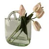 Vase Bag Glass Vase Hand Basket Original Color装飾