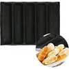 12 Zoll Silikon Französisches Brotpfanne Nicht-Stick-Backschale 5 Laib Baguette Schimmelpilze Backware Sub-Rollen Perforierte Backpfanne Matte