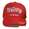 Capas de pelota más recientes Trump 2024 Hat Cotton Baseball Baseball Hats USA Peaked Drop entrega Accesorios de moda Sombreros, Guantes de bufandas Dhues