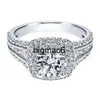 Band Rings Wedding Rings Round Simulated Diamond Rings Fashion Gemstone Silver Engagement Ring For Women Jewelry