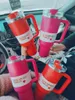 미국 스톡 코스모 핑크 대상 레드 H2.0 40oz 스테인레스 스틸 텀블러 컵 실리콘 핸들 뚜껑과 밀짚 여행용 차 머그 컵은 냉수 병을 계속 마시고 있습니다. 0508
