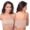 LUVN Active Underwear Womens Bandeau Bra Padded Strapless Bralette Woman Seamless Crop Tube Tops Womens Large Size Stretch Sexy Wireless Bras Summer d240508